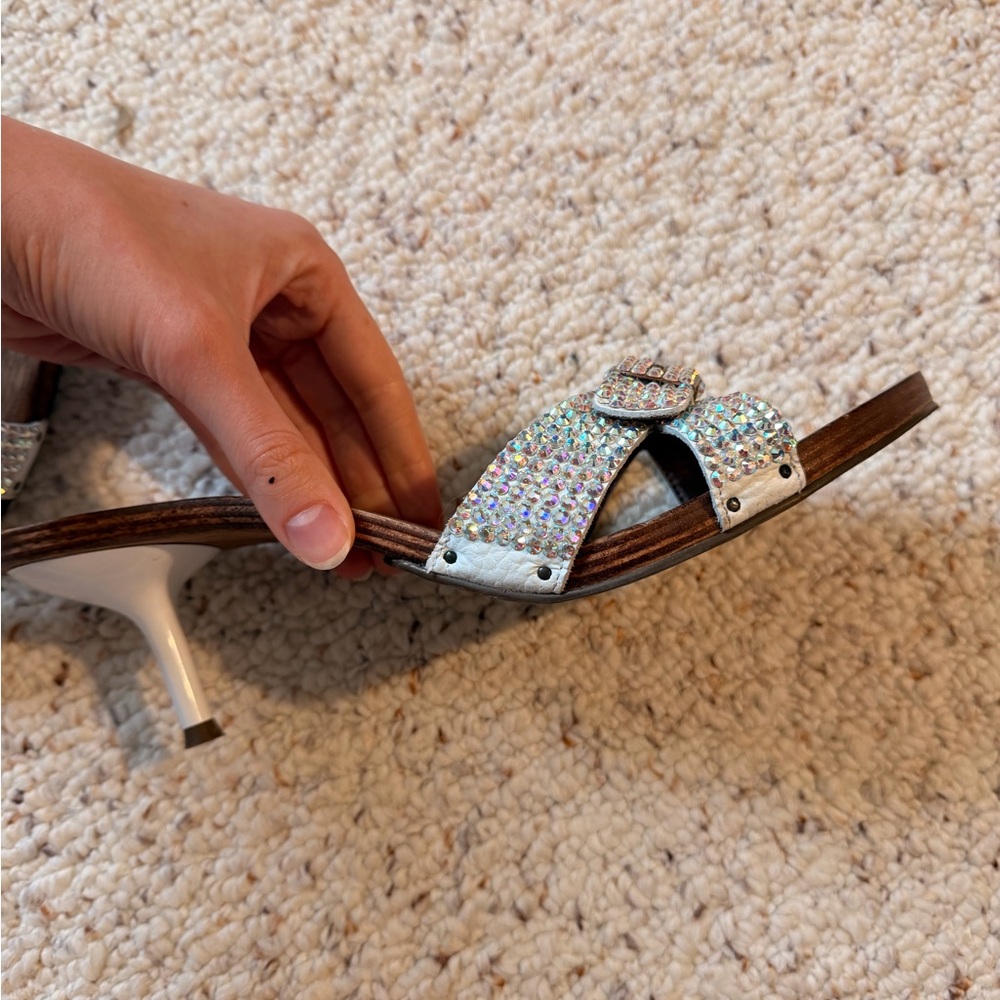 Dr. Scholl's Women's Glitter Mules - Silver - Picture 8 of 10